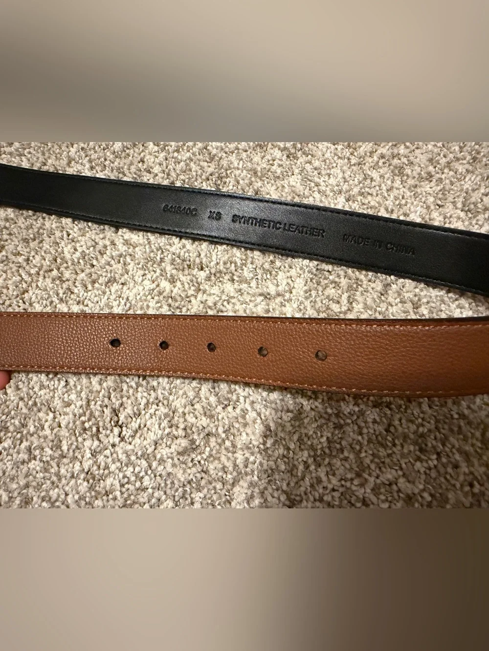 Calvin Klein Brown Synthetic Leather Belt with Silver Logo Buckle